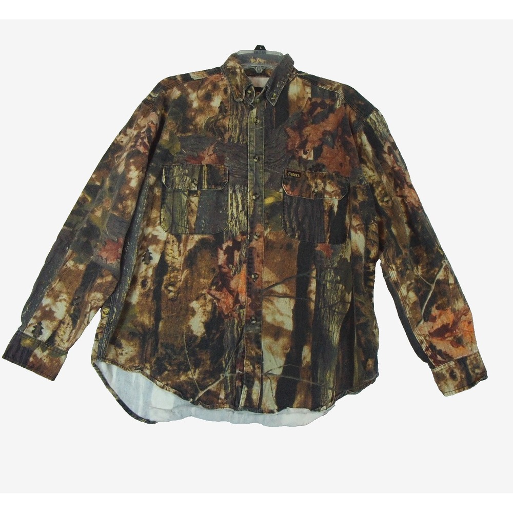 Rocky Men's Mossy Oak BreakUp Camo Long‎ Sleeve ButtonUp Shirt Size Large